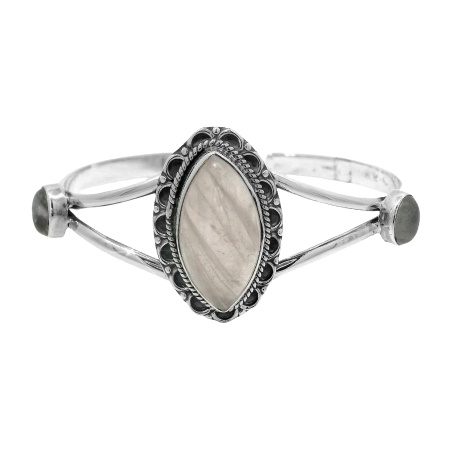 Bratara Argint Fixa Quartz Roz Manjeri