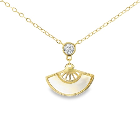 Colier Argint suflat Aur 585 Zirconia Ember