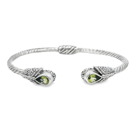 Bratara Fixa Argint realizata manual Peridot Ishana