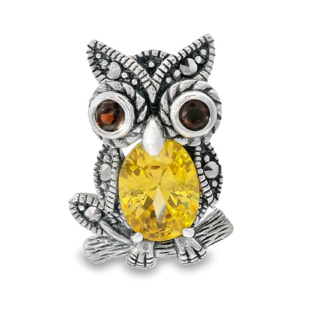 Brosa-Pandantiv Argint Marcasite Alarice Yellow