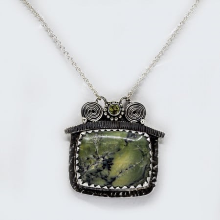 Colier Argint Opal Elvetian Verde Lakshya