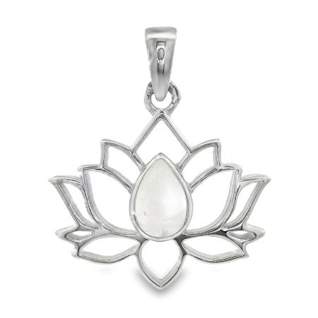 Pandantiv Argint Piatra Lunii Lotus