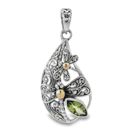 Pandantiv Argint Realizat Manual Peridot Hiru