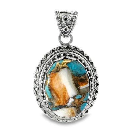 Pandantiv Argint Realizat Manual Turquoise Oyster Ganavi