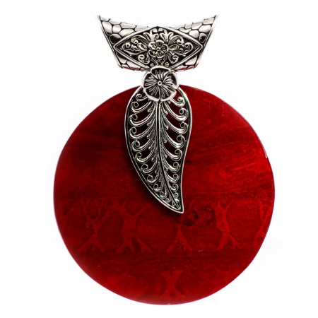 Pandantiv Argint Statement Realizat Manual Coral Bandhini