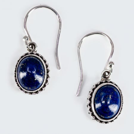 Cercei Argint lucrati manual lapis lazuli Intan