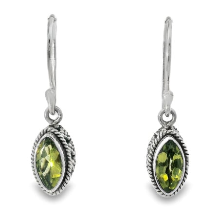 Cercei Argint realizati manual Peridot Sarasvati