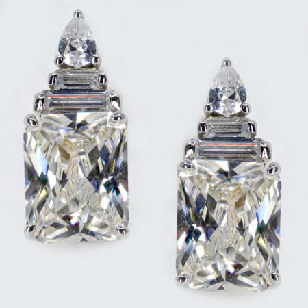 Cercei Argint Zirconia Sylvie Alb Cald