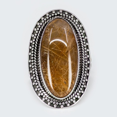Inel Argint Quartz Rutilat Zaitun