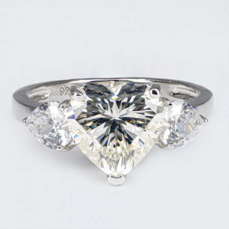 Inel Argint Zirconia Regine Alb Cald