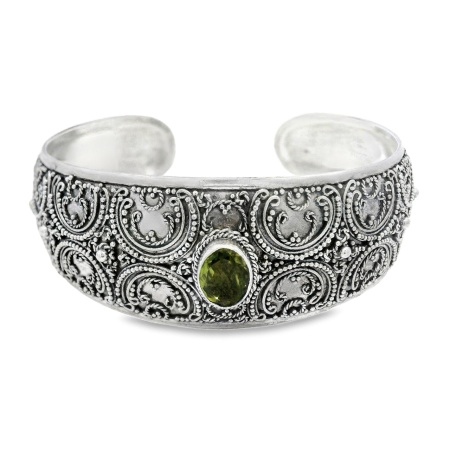 Bratara fixa Argint realizata manual Peridot Wulan