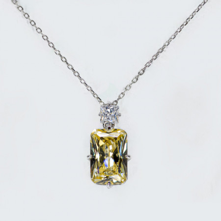Colier Argint Zirconia Josephine Galben