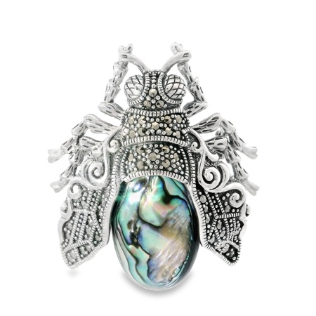 Brosa Argint cu Marcasite Fosette Abalone
