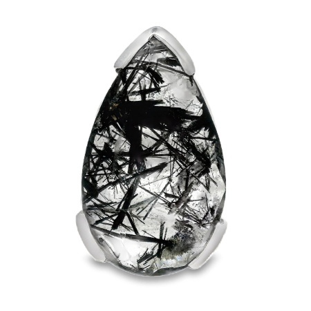 Inel Argint Quartz Rutilat Negru Raiganj