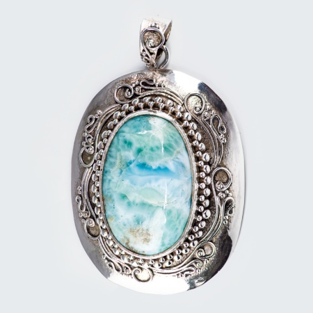 Pandantiv Argint realizat manual Larimar Roro