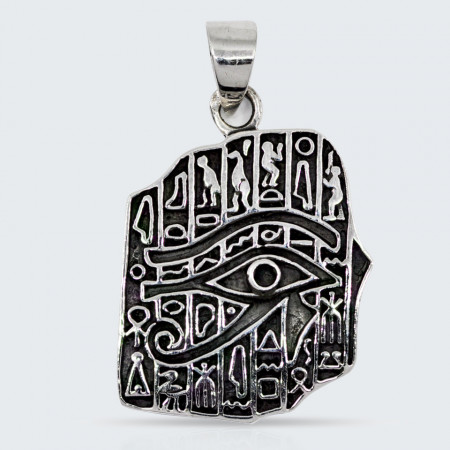 Pandantiv argint unisex Eye of Horus Hieroglyphs