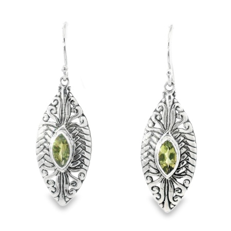 Cercei Argint realizati manual Peridot Isha