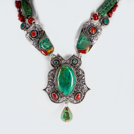 Colier Argint Statement Turquoise Onalika