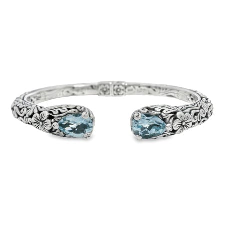 Bratara fixa Argint realizata manual Topaz Albastru Ikhlas