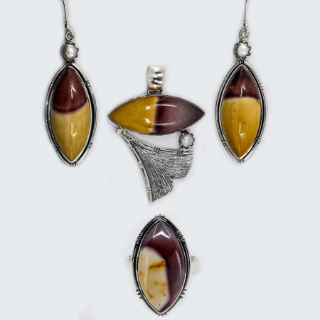 Set argint Jasp Mookaite Sri
