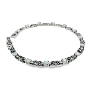 Bratara Argint Marcasite si Opal de Sinteza Dhianni - Img 2