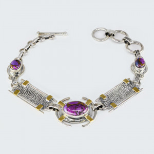 Bratara Argint Purple Copper Turquoise Ama