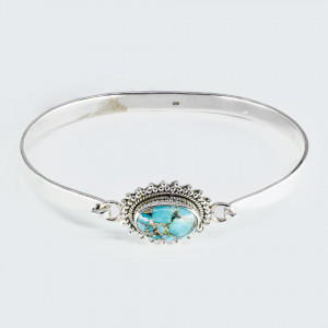 Bratara Fixa Argint Blue Copper Turquoise Isuri