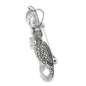Brosa Argint cu Marcasite Lilou White - Img 3