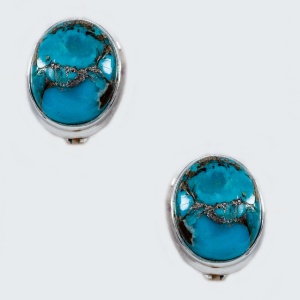 Cercei Argint cu inchidere englezeasca Blue Copper Turquoise Yogasree