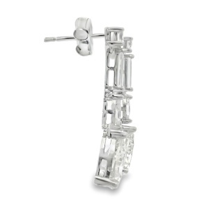 Cercei Argint cu sistem de inchidere cu surub Cubic Zirconia Fleur - Img 2