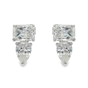 Cercei Argint cu sistem de inchidere cu surub Cubic Zirconia Minette