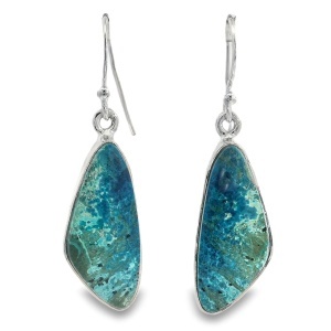 Cercei Argint cu tortita Chrysocolla Jiya