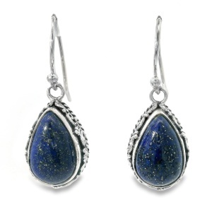 Cercei Argint cu tortita clasica realizati manual Lapis Lazuli Gemi