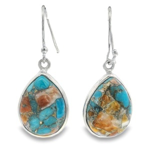 Cercei Argint cu tortita Turquoise Oyster Kayra