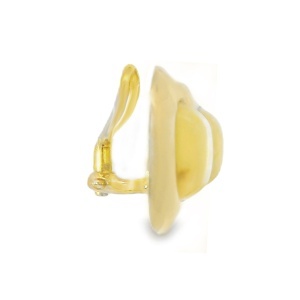 Cercei cu clips Argint suflat Aur 585 Chihlimbar Baltic Torvi - Img 2
