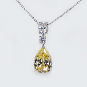 Colier Argint Zirconia Coraline Galben - Img 2