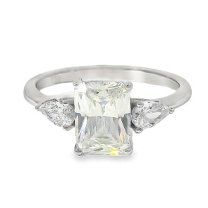 Inel Argint Cubic Zirconia Alb Cald Julia