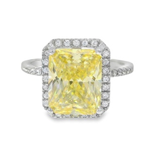 Inel Argint Cubic Zirconia Galben-Sampanie Valentina