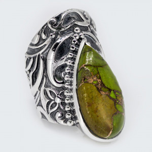Inel Argint Green Copper Turquoise Riona - Img 2