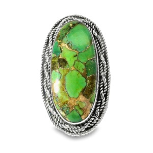 Inel Argint Green Copper Turquoise Vidhi