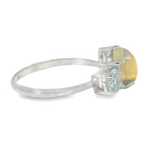 Inel Argint Opal Etiopian si Topaz Rinrada - Img 2
