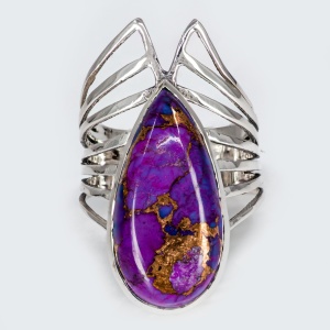Inel Argint Purple Copper Turquoise Keyara