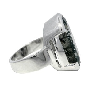 Inel Argint Quartz Rutilat Negru Haldia - Img 2