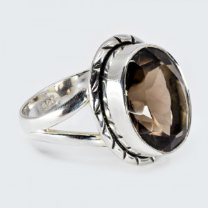 Inel Argint Quartz Smokey Jasbir - Img 2