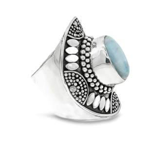 Inel Argint realizat manual Larimar Ikhlasa - Img 2
