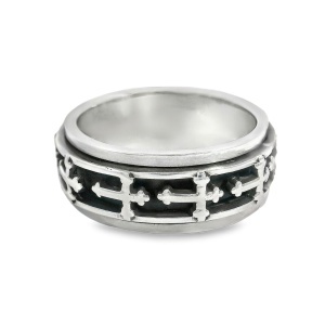 Inel Argint Spinner Anti Stres Cruci