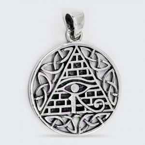 Pandantiv argint Unisex Eye of Horus Celtic Pyramid