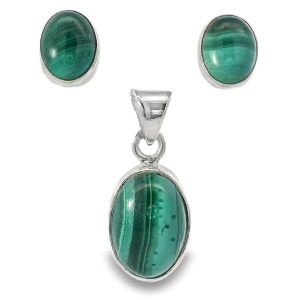 Set Argint Malachit Elina