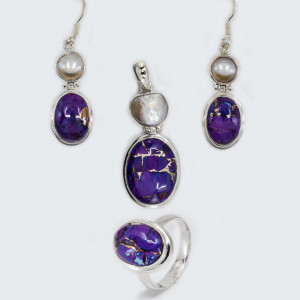 Set Argint Purple Copper Turquoise Perla Iyla