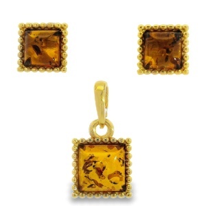 Set Argint suflat in Aur 585 Chihlimbar Anu